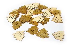 Stromčeky drevo glitter