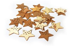 Hviezdičky drevo glitter