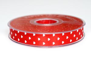 Stuha červená, srdiečka
