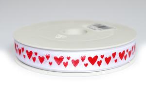 Stuha biela, srdiečka